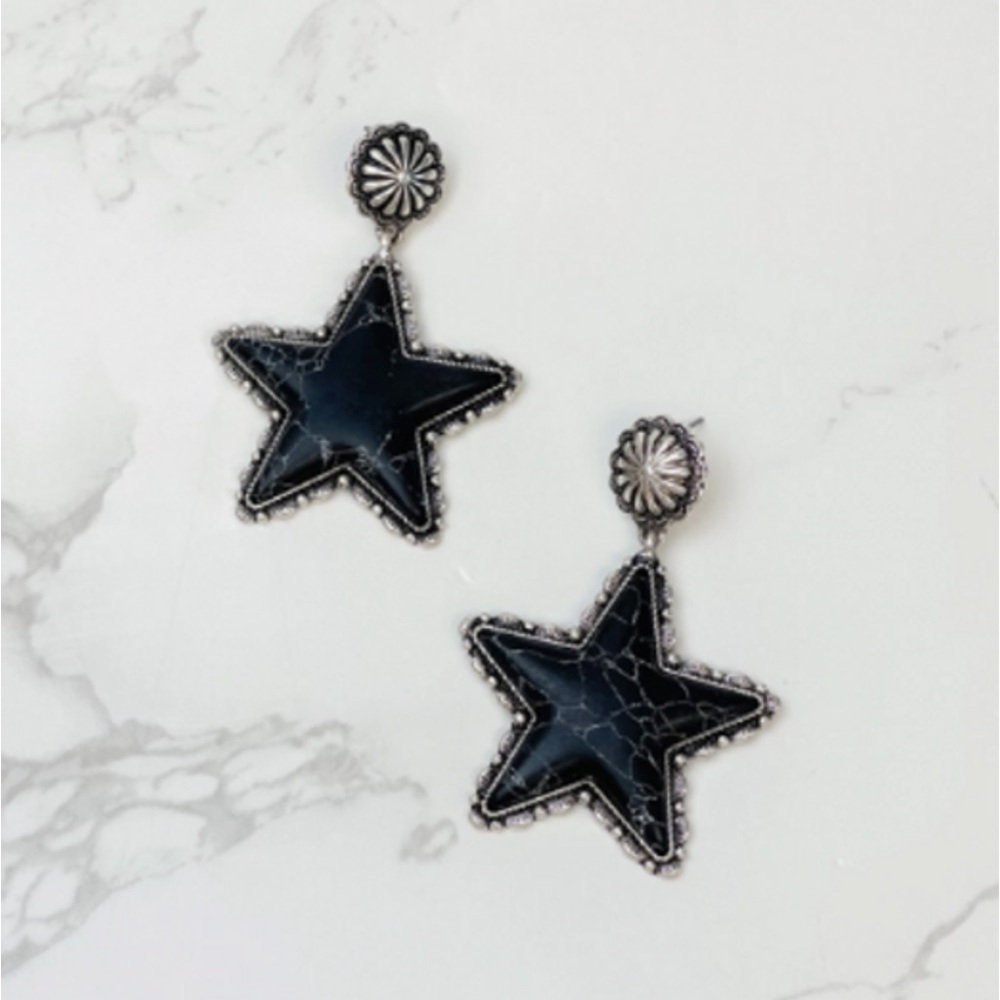 Semi precious star earrings NWT